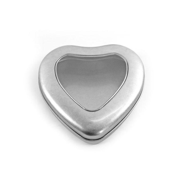 plain cosmetic heart tin 